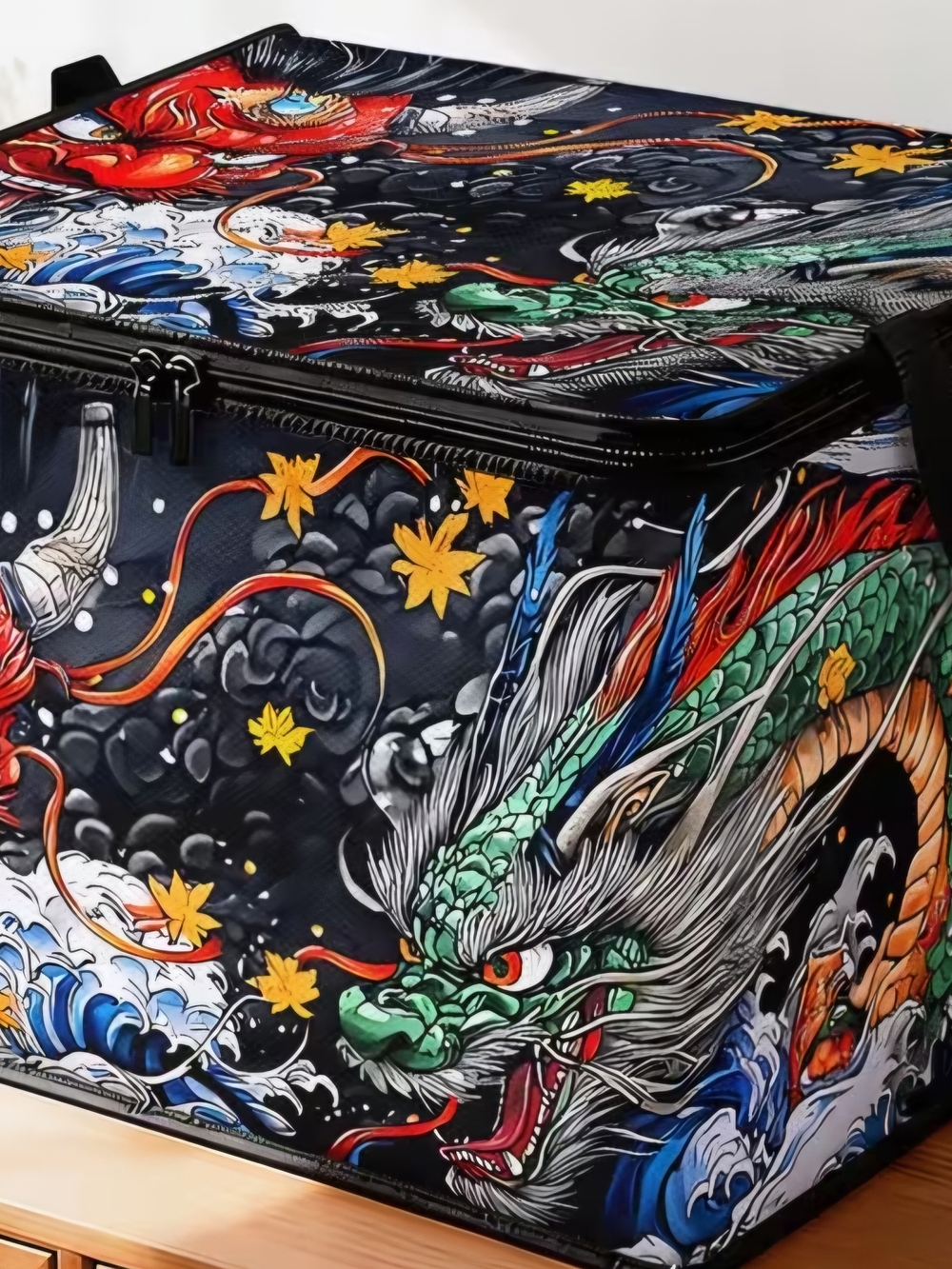 Large Squishy, NeeDoh Storage/ Carry Case-  Black Dragon Graphic